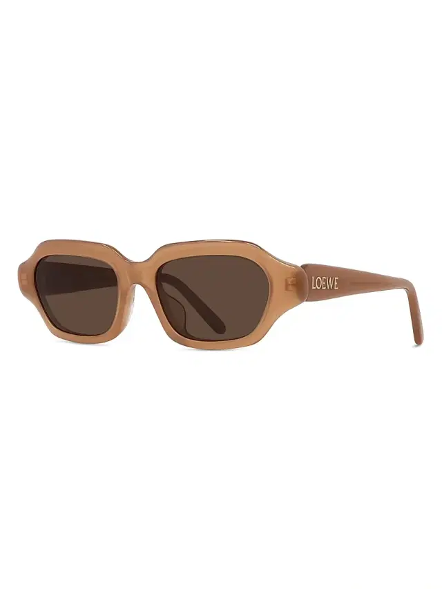 LOEWE Women's Slim 51mm Rectangular Sunglasses - Dark Brown Black