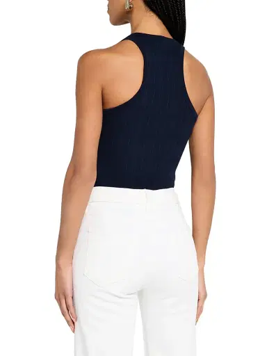 A.L.C. Women's Iris Rib-Knit Tank - Navy - Size XL | Thumbnail 4