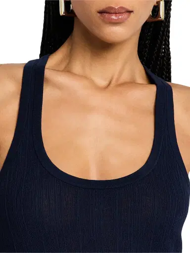 A.L.C. Women's Iris Rib-Knit Tank - Navy - Size XL | Thumbnail 5