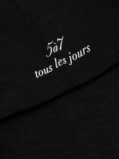 Cinq à Sept Women's 'Bonjour Mon Amour' Embellished Eiffel Tower Cotton T-Shirt - Black - Size Medium | Thumbnail 7