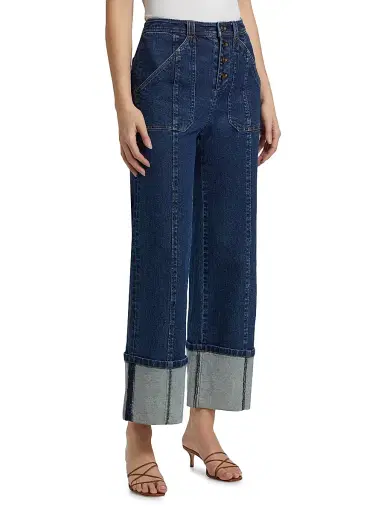 Cinq à Sept Women's Benji Cuffed Flare Jeans - Ocean | Thumbnail 4