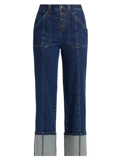 Cinq à Sept Women's Benji Cuffed Flare Jeans - Ocean | Thumbnail 1