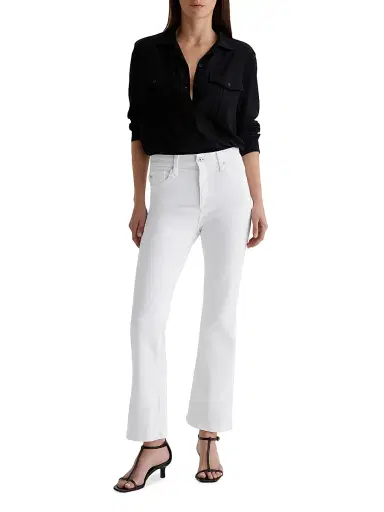 AG Jeans Women's Farrah Boot Crop Pants - Gallery White - Size 31 | Thumbnail 2