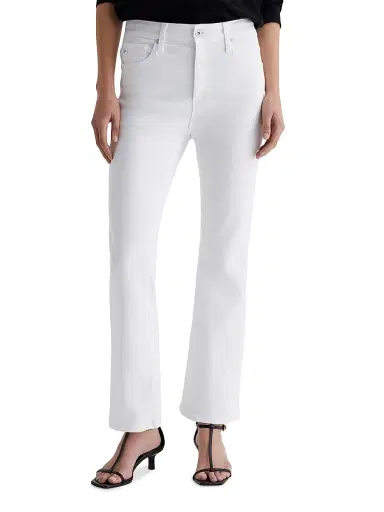 AG Jeans Women's Farrah Boot Crop Pants - Gallery White - Size 31 | Thumbnail 1