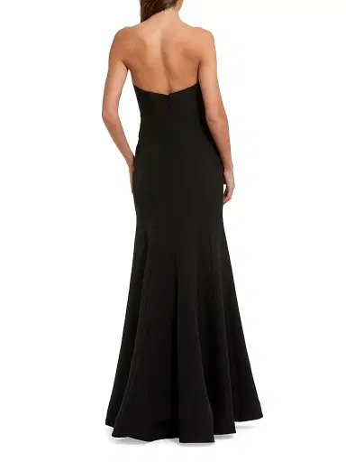 Mac Duggal Women's Crêpe 3D Rhinestone Flower Strapless Gown - Black - Size 14 | Thumbnail 2 Mac Duggal Women's Crêpe 3D Rhinestone Flower Strapless Gown - Black - Size 14 | Thumbnail 2