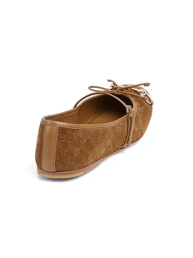 Gucci Women's Horsebit Suede Ballet Flats - Cuoio Dafne | Thumbnail 3 Gucci Women's Horsebit Suede Ballet Flats - Cuoio Dafne | Thumbnail 3