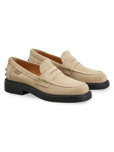 Tod's Women's Logo-Detailed Suede Penny Loafers - Tabacco Chiaro - Size 12 | Thumbnail 2 Tod's Women's Logo-Detailed Suede Penny Loafers - Tabacco Chiaro - Size 12 | Thumbnail 2