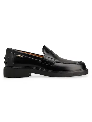 Tod's Women's Logo-Detailed Leather Penny Loafers - Nero - Size 12 | Thumbnail 1 Tod's Women's Logo-Detailed Leather Penny Loafers - Nero - Size 12 | Thumbnail 1