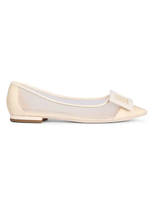 Roger Vivier Women's Gommettine Net Ballerina Flats - Avorio