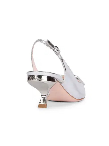 Roger Vivier Women's Virgule 55MM Metallic Leather Slingback Pumps | Thumbnail 3 Roger Vivier Women's Virgule 55MM Metallic Leather Slingback Pumps | Thumbnail 3