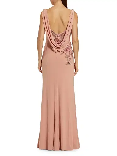 Mac Duggal Women's Evening Beaded Jersey Sleeveless Gown - Peach - Size 14 | Thumbnail 2 Mac Duggal Women's Evening Beaded Jersey Sleeveless Gown - Peach - Size 14 | Thumbnail 2