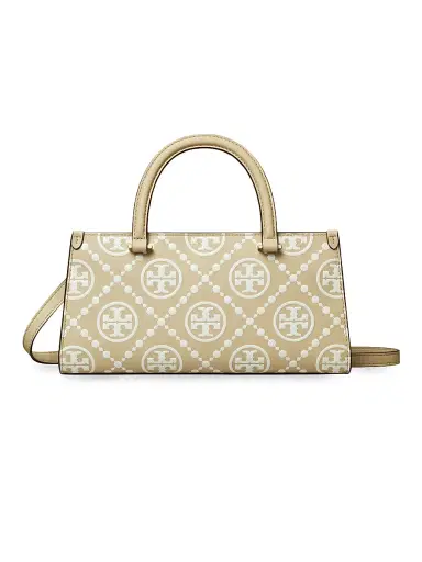 Tory Burch Women's Small T Monogram Embossed Leather Top Handle Bag - Beige | Thumbnail 1