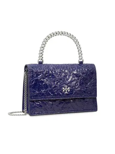 Tory Burch Women's Mini Kira Deconstructed Leather Top Handle Bag - Ballpoint Blue | Thumbnail 3 Tory Burch Women's Mini Kira Deconstructed Leather Top Handle Bag - Ballpoint Blue | Thumbnail 3