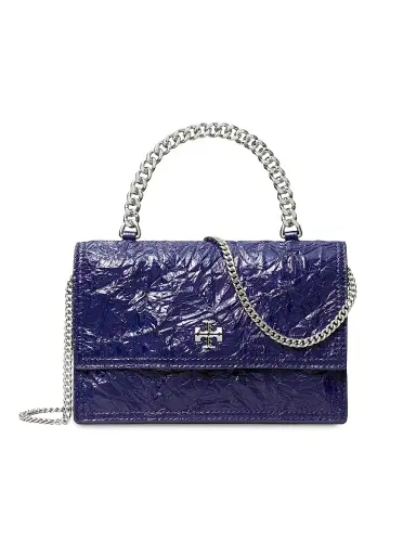 Tory Burch Women's Mini Kira Deconstructed Leather Top Handle Bag - Ballpoint Blue | Thumbnail 1 Tory Burch Women's Mini Kira Deconstructed Leather Top Handle Bag - Ballpoint Blue | Thumbnail 1