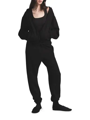 Skims Women's Cotton Fleece Zip-Up Hoodie - Onyx - Size XS | Thumbnail 2 Skims Women's Cotton Fleece Zip-Up Hoodie - Onyx - Size XS | Thumbnail 2