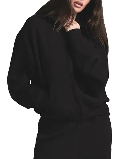Skims Women's Cotton Fleece Zip-Up Hoodie - Onyx - Size XS | Thumbnail 4 Skims Women's Cotton Fleece Zip-Up Hoodie - Onyx - Size XS | Thumbnail 4