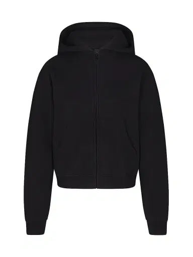 Skims Women's Cotton Fleece Zip-Up Hoodie - Onyx - Size XS | Thumbnail 1 Skims Women's Cotton Fleece Zip-Up Hoodie - Onyx - Size XS | Thumbnail 1