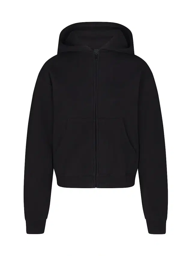SKIMS Women's Cotton Fleece Zip-Up Hoodie - Onyx