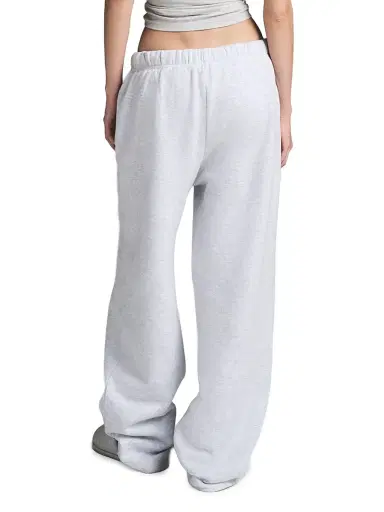 Skims Women's Cotton Fleece Straight-Leg Pants - Light Heather Grey | Thumbnail 4