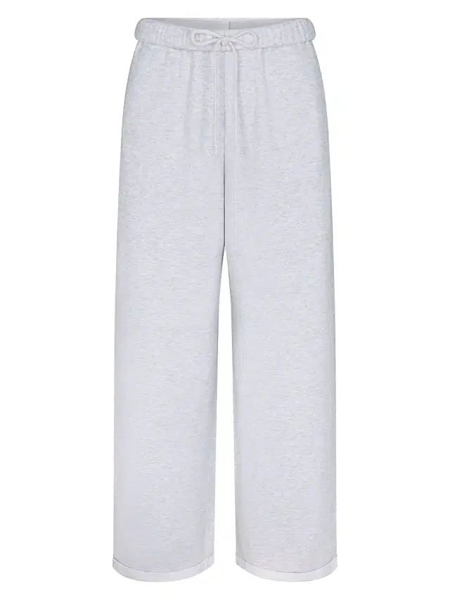 SKIMS Women's Cotton Fleece Straight-Leg Pants - Light Heather Grey