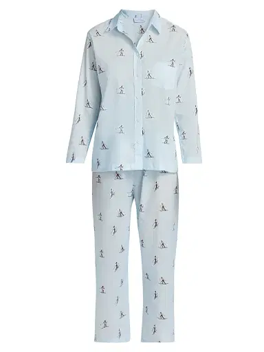Pour Les Femmes Women's Cross Country Skiers Long-Sleeve Pajamas - Cross Country Skiers - Size Large | Thumbnail 1 Pour Les Femmes Women's Cross Country Skiers Long-Sleeve Pajamas - Cross Country Skiers - Size Large | Thumbnail 1