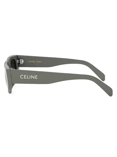 CELINE Men's Monochroms 55mm Geometric Sunglasses - Light Green Smoke | Thumbnail 3 CELINE Men's Monochroms 55mm Geometric Sunglasses - Light Green Smoke | Thumbnail 3