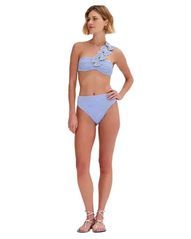 PatBo PAPILLON JACQUARD HIGH WAIST BIKINI BOTTOM