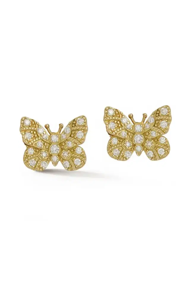 TANYA FARAH Diamond Butterfly Stud earrings