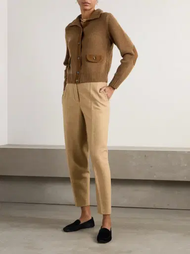 Loro Piana Parksville Suede-trimmed Cashmere Cardigan | Thumbnail 2 Loro Piana Parksville Suede-trimmed Cashmere Cardigan | Thumbnail 2