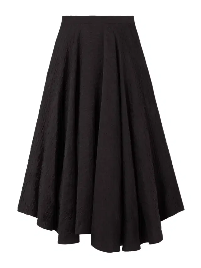Loro Piana Elise Quilted Silk-cloqué Midi Skirt