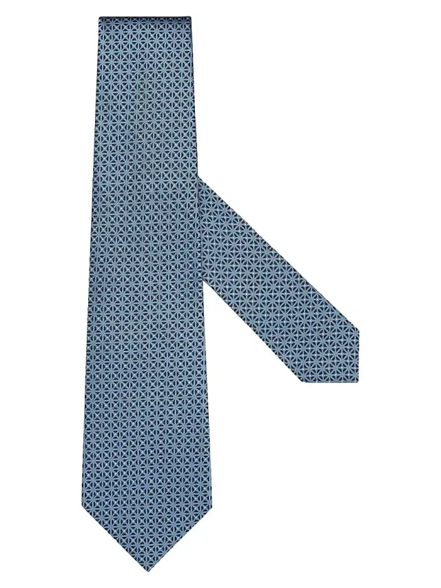 ZEGNA Men's Geometric Tie - Light Blue