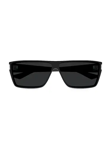Saint Laurent Men's Bold Contour 64MM Square Sunglasses - Black | Thumbnail 2