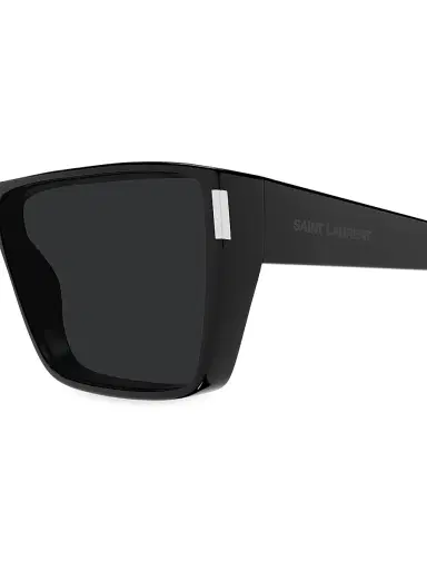 Saint Laurent Men's Bold Contour 64MM Square Sunglasses - Black | Thumbnail 3