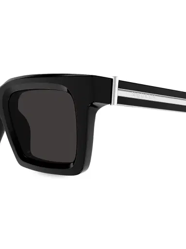 Alexander McQueen Men's Skull Hardware 60MM Square Sunglasses - Black | Thumbnail 4