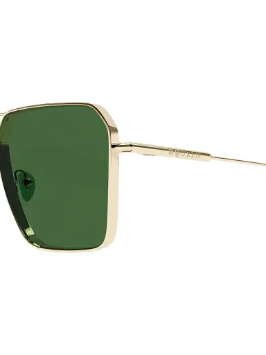 Alexander McQueen Men's Metal Cross-Bar 60MM Navigator Sunglasses - Gold Green | Thumbnail 3