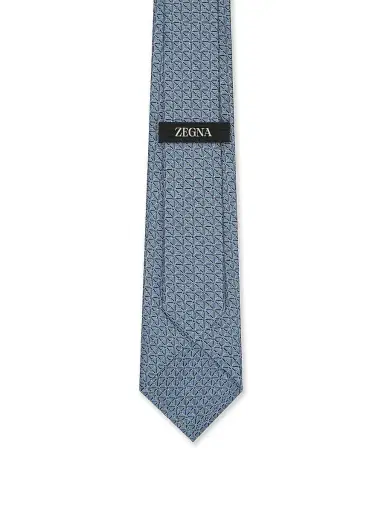Zegna Men's Floral Jacquard Silk Tie - Light Blue | Thumbnail 2 Zegna Men's Floral Jacquard Silk Tie - Light Blue | Thumbnail 2