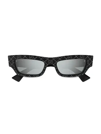 Gucci Men's Miami 52MM Rectangular Sunglasses - Black Grey | Thumbnail 2