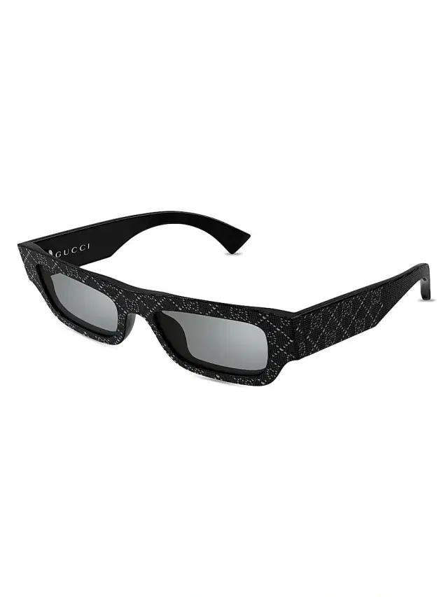 Gucci Men's Miami 52MM Rectangular Sunglasses - Black Grey