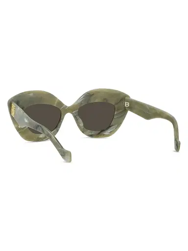 LOEWE Women's Anagram 48MM Cat-Eye Sunglasses - Green Gold Black | Thumbnail 4 LOEWE Women's Anagram 48MM Cat-Eye Sunglasses - Green Gold Black | Thumbnail 4