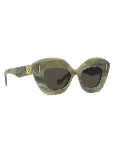 LOEWE Women's Anagram 48MM Cat-Eye Sunglasses - Green Gold Black | Thumbnail 8 LOEWE Women's Anagram 48MM Cat-Eye Sunglasses - Green Gold Black | Thumbnail 8