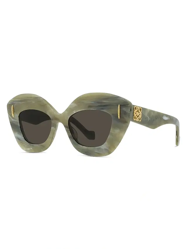 Women's Anagram 48MM Cat-Eye Sunglasses - Green Gold Black Women's Anagram 48MM Cat-Eye Sunglasses - Green Gold Black