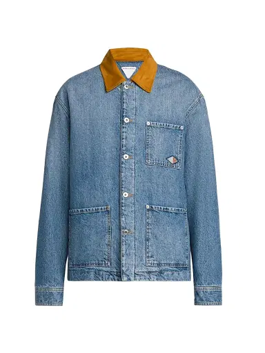 Bottega Veneta Men's Vintage Padded Indigo Denim Jacket - Mid Blue - Size 44 | Thumbnail 1
