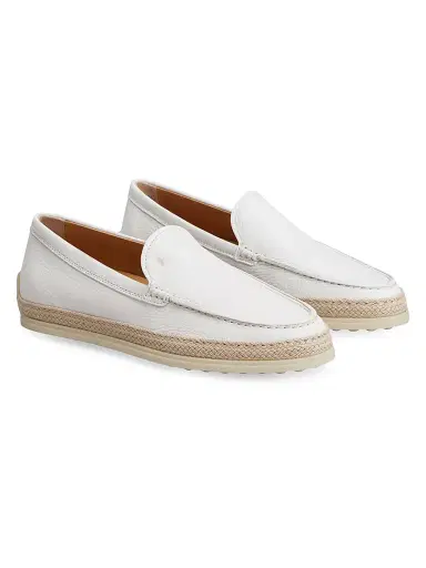 Tod's Women's Leather Loafers - Bianco Calce - Size 12 | Thumbnail 2