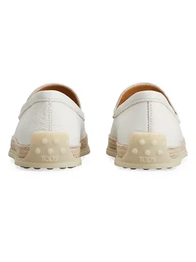 Tod's Women's Leather Loafers - Bianco Calce - Size 12 | Thumbnail 3