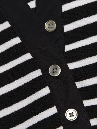 Veronica Beard Women's Kearney Striped Polo T-Shirt | Thumbnail 7 Veronica Beard Women's Kearney Striped Polo T-Shirt | Thumbnail 7