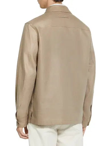 Zegna Men's Oasi Lino Overshirt - Light Taupe - Size XXL | Thumbnail 3 Zegna Men's Oasi Lino Overshirt - Light Taupe - Size XXL | Thumbnail 3