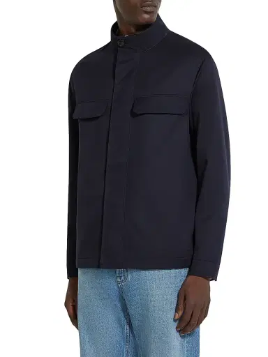Zegna Men's Motorin 125CC Microfiber Field Jacket - Navy Blue - Size 46 | Thumbnail 2