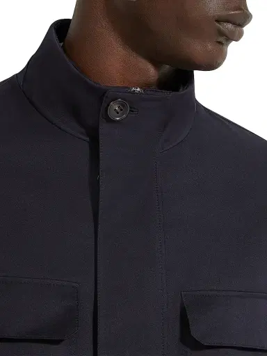 Zegna Men's Motorin 125CC Microfiber Field Jacket - Navy Blue - Size 46 | Thumbnail 4