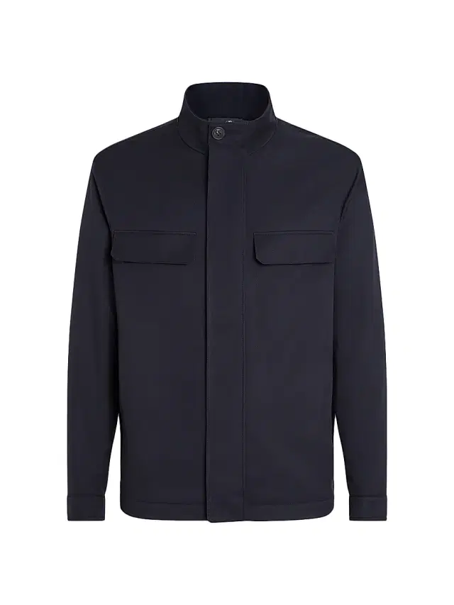 ZEGNA Men's Motorin 125CC Microfiber Field Jacket - Navy Blue