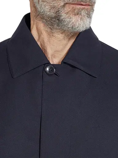 Zegna Men's Motorin 300CC Microfiber Rain Coat - Navy Blue - Size 46 | Thumbnail 4